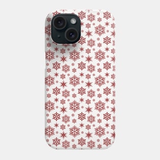 Dark Christmas Candy Apple Red Snowflakes on White Phone Case