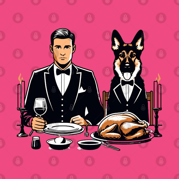 Gentleman And German Shepherd Thanksgiving by Graceful Designs