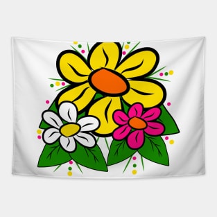 colourful flowermeadow daisy flower tendril daisies Tapestry