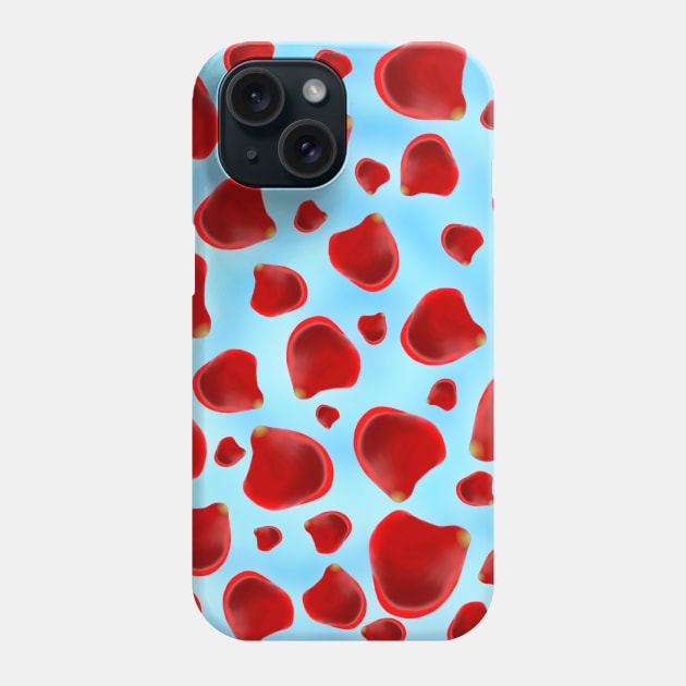 Pretty Falling Red Petals Floral Pattern Phone Case by MoMido