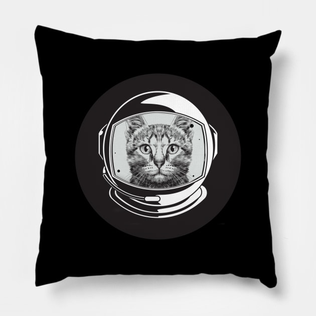 Cute Kitty Astronaut Cool Animal Funny Cat Universe Pillow by mangobanana