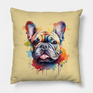 A French Bulldog Watercolor Pillow