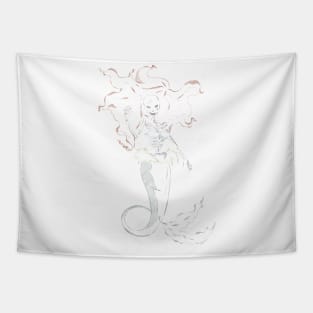 Mermaid Ariel skeleton Tapestry