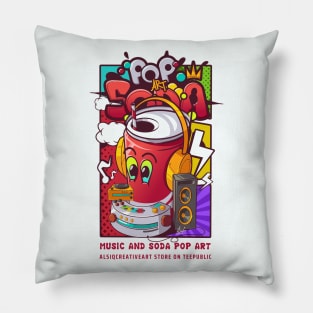 Soda can cartoon character pop art concept Pillow