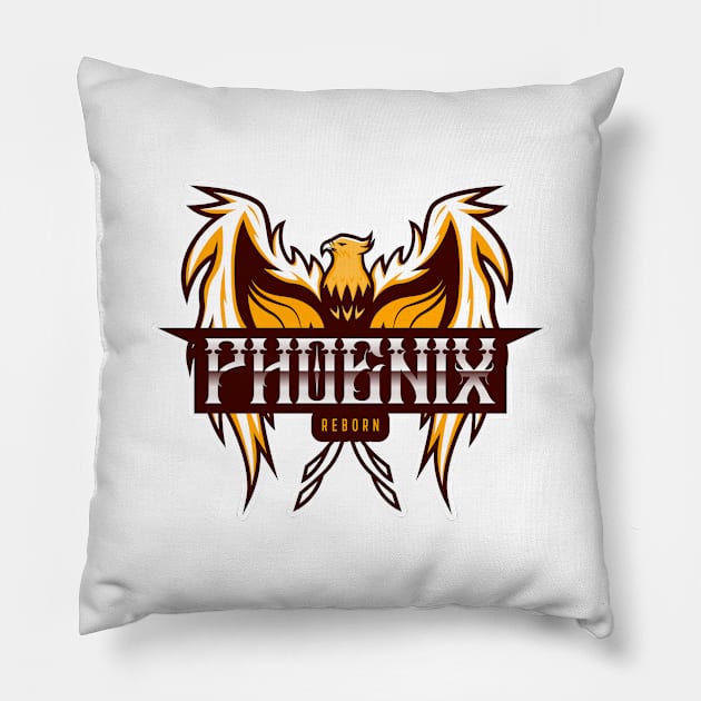 Phoenix Reborn Pillow by natural-20s