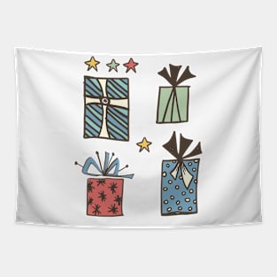 Retro Holiday Gifts Tapestry