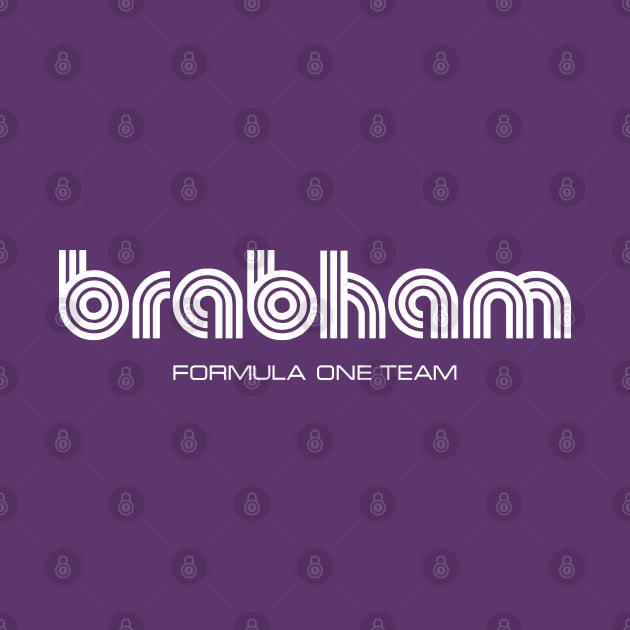 Brabham Formula One 1972 team logo - white print by retropetrol