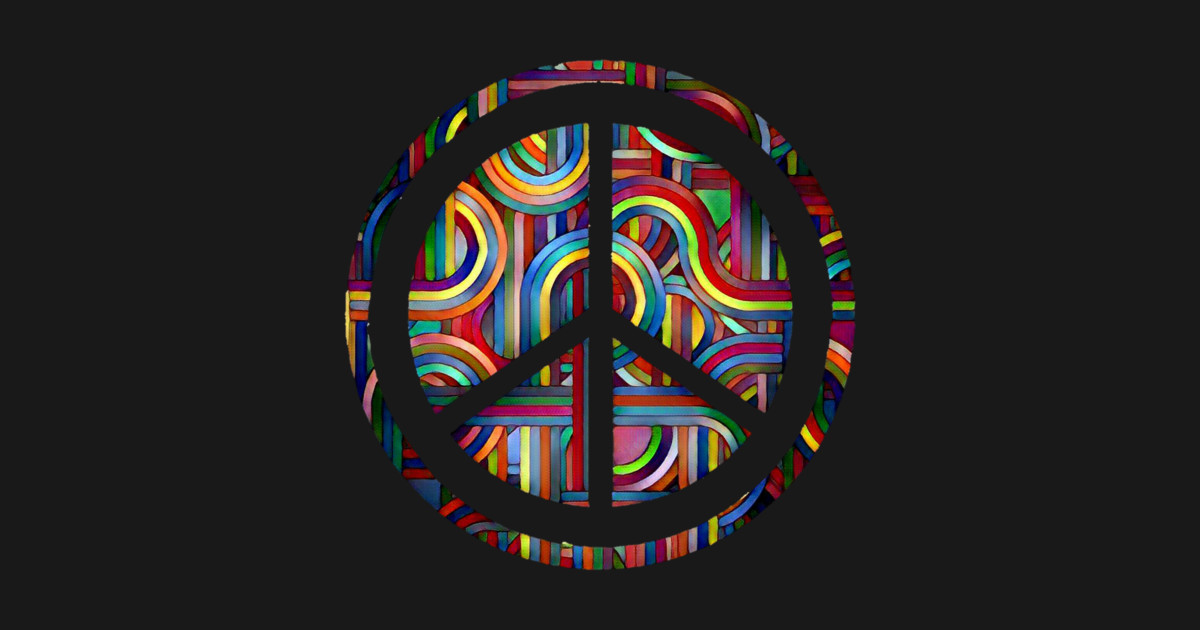 Download Colorful Abstract Peace Symbol - Peace Symbol - T-Shirt ...