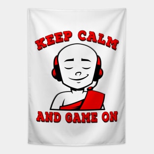 Keep Calm And Game On Red Tapestry