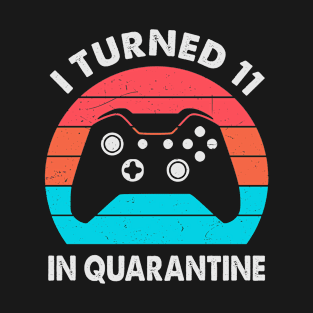 I Turned 11 In Quarantine - Retro Sunset Vintage 2009 11th Birthday Gift T-Shirt