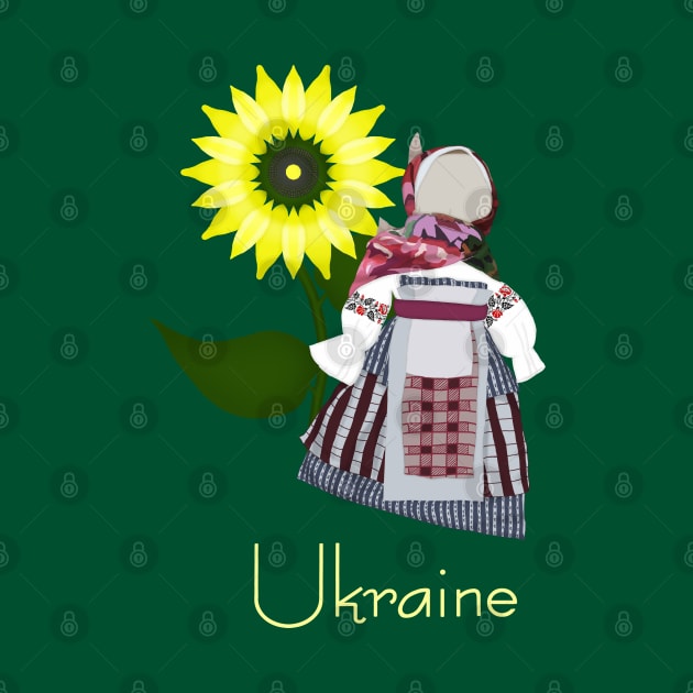 Ukrainian Folk Doll with sunflower, Motanka. Ukraine by KateQR