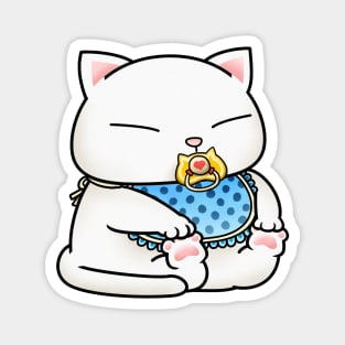 Cute White Baby Cat Magnet