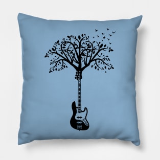 Bass Guitar Tree Light Theme Pillow