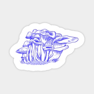 blue mushrooms Magnet