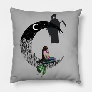 Scary Ghost trapping a Mermaid.. Pillow