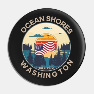 OCEAN SHORES WASHINGTON USA FLAG Pin