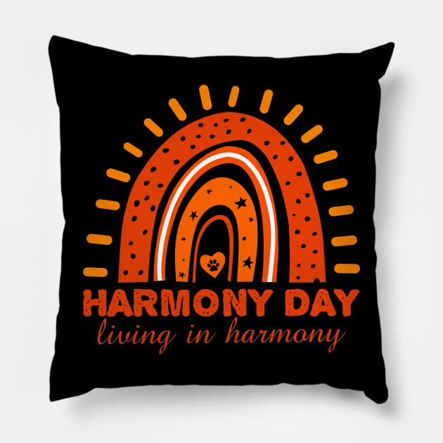 Harmony Day 21st Of March, Living In Harmony Pillow by photographer1