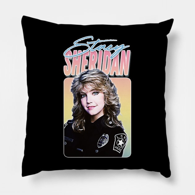 Stacy Sheridan / TJ Hooker - 80s TV Retro Design Pillow by DankFutura