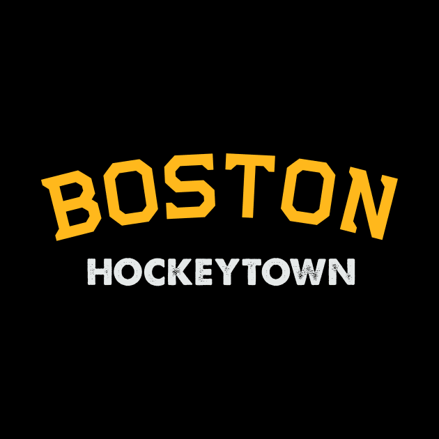 Boston Hockey, MA Vintage HockeyTown Playoff Fan Apparel design by Blue Zebra