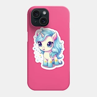 cute Kawaii Unicorn sticker Phone Case