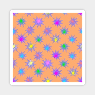 Glow Stars Diagonal Repeat on Pale Orange Magnet