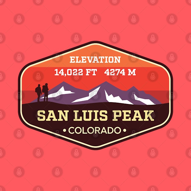 San Luis Peak Colorado - 14ers Mountain Climbing Badge by TGKelly