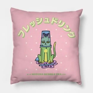 Boba tea kitty Pillow