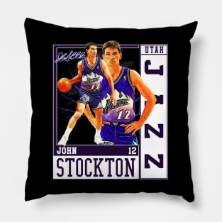 John Stockton Utah Basketball Legend Signature Vintage Retro 80s 90s Bootleg Rap Style Pillow