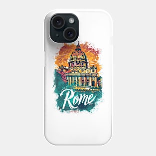 Rome Retro Italy poster Phone Case