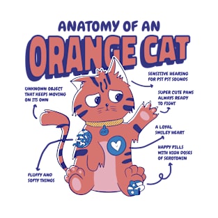 Orange Cat Anatomy Funny Kawaii T-Shirt