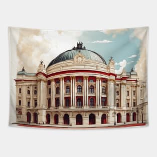 Vienna State Opera Austria Vintage Travel Retro Tourism Tapestry