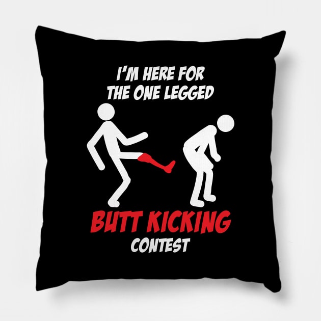 Butt Kicking Contest Leg Amputee Pillow by maxcode