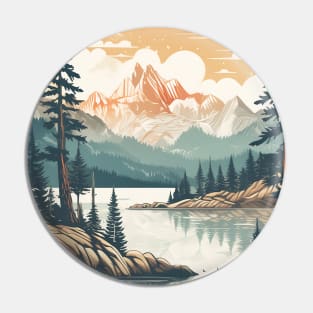 Abstract Lake Tahoe Vintage Travel Poster Pin