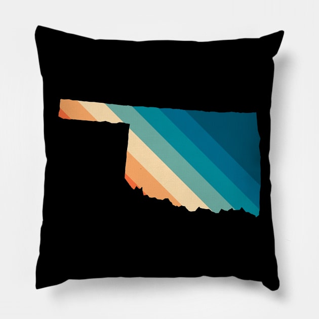 Oklahoma State Retro Map Pillow by n23tees