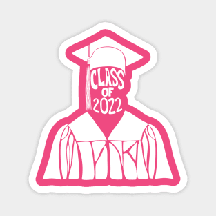 Class of 2022 Graduation Cap and Gown in White Magnet