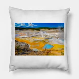 Colourful Norris Geyser Basin Pillow