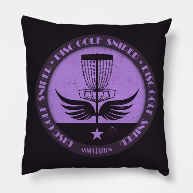 Purple Disc Golf Sniper Wings Pillow by CTShirts