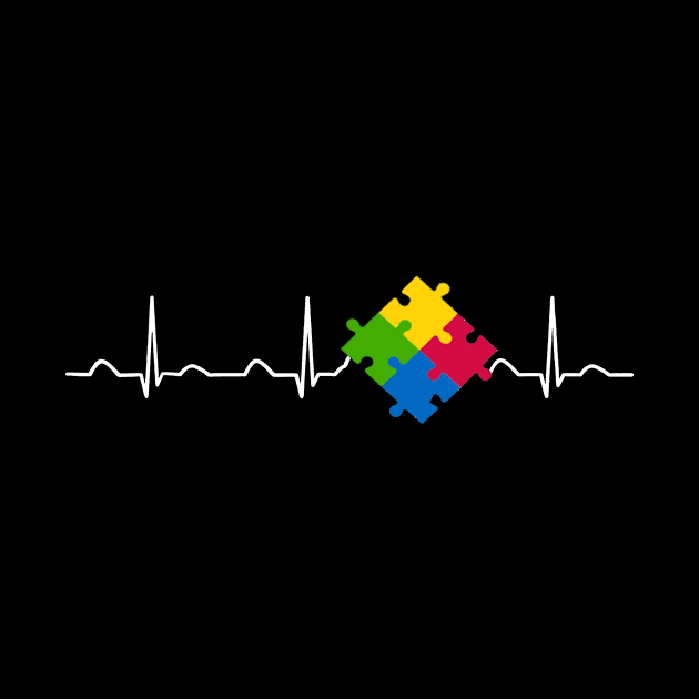 Autism Awareness Shirt, Puzzle Heartbeat Day by Danielsmfbb