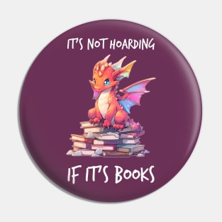 Hoarding Happiness: Cute Dragon on Books Pin