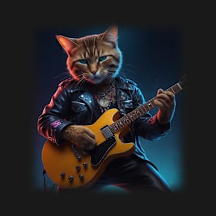 Rockstar Cat Guitar T-Shirt