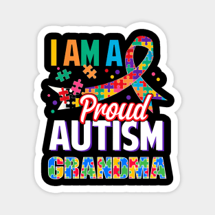 I Am A Proud Autism Grandma Autism Awareness Ribbon Magnet