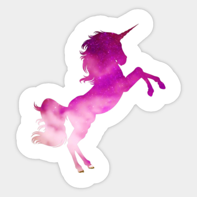 Pink Unicorn Galaxy Background Pink Unicorn Sticker Teepublic