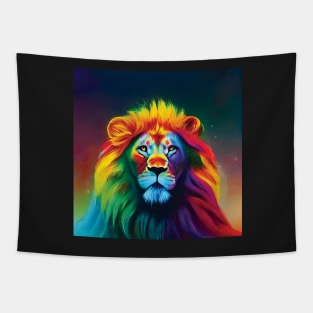 Rainbow Lion Art Tapestry