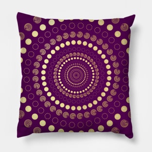 Geometric Gold/Purple Spiral Pillow