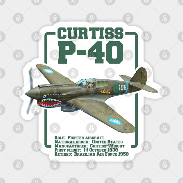 Curtiss P-40 Warhawk | WW2 Plane Magnet by Distant War