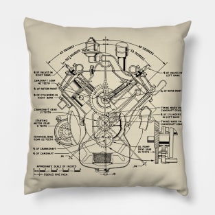 Vintage V8 Drawing Pillow