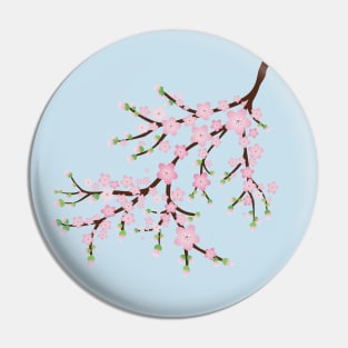 Branch with pink blossoms and flower butts Pin