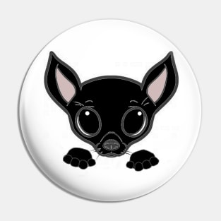 chihuahua peeking cartoon black Pin