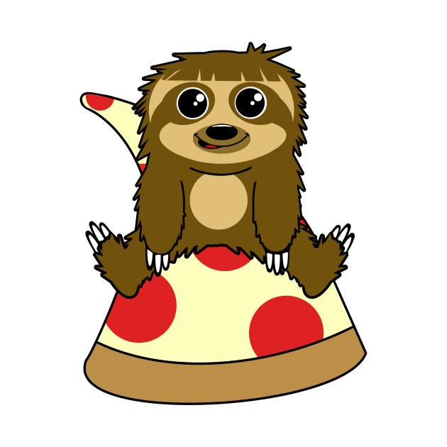 Pizza Sloth by flimflamsam