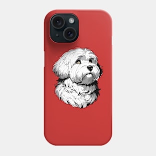 Stunning and Cool Coton de Tulear Monochrome and Gold Portrait for Father's Day Phone Case